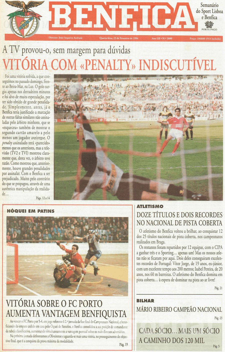 jornal o benfica 2680 1994-02-23